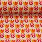 Preview: Baumwolljersey Feather Fan Retroblätter Rottöne auf Creme von jojulein design by Swafing